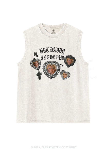 Gothic But Daddy I Love Him Y2K Washed Muscle Tank Cherrykitten