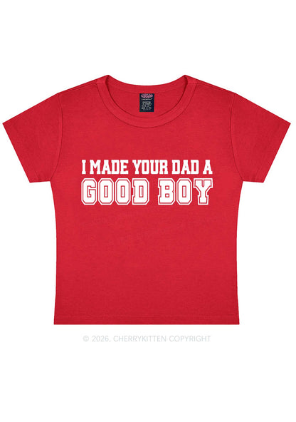 Made Your Dad A Good Boy Y2K Baby Tee Cherrykitten