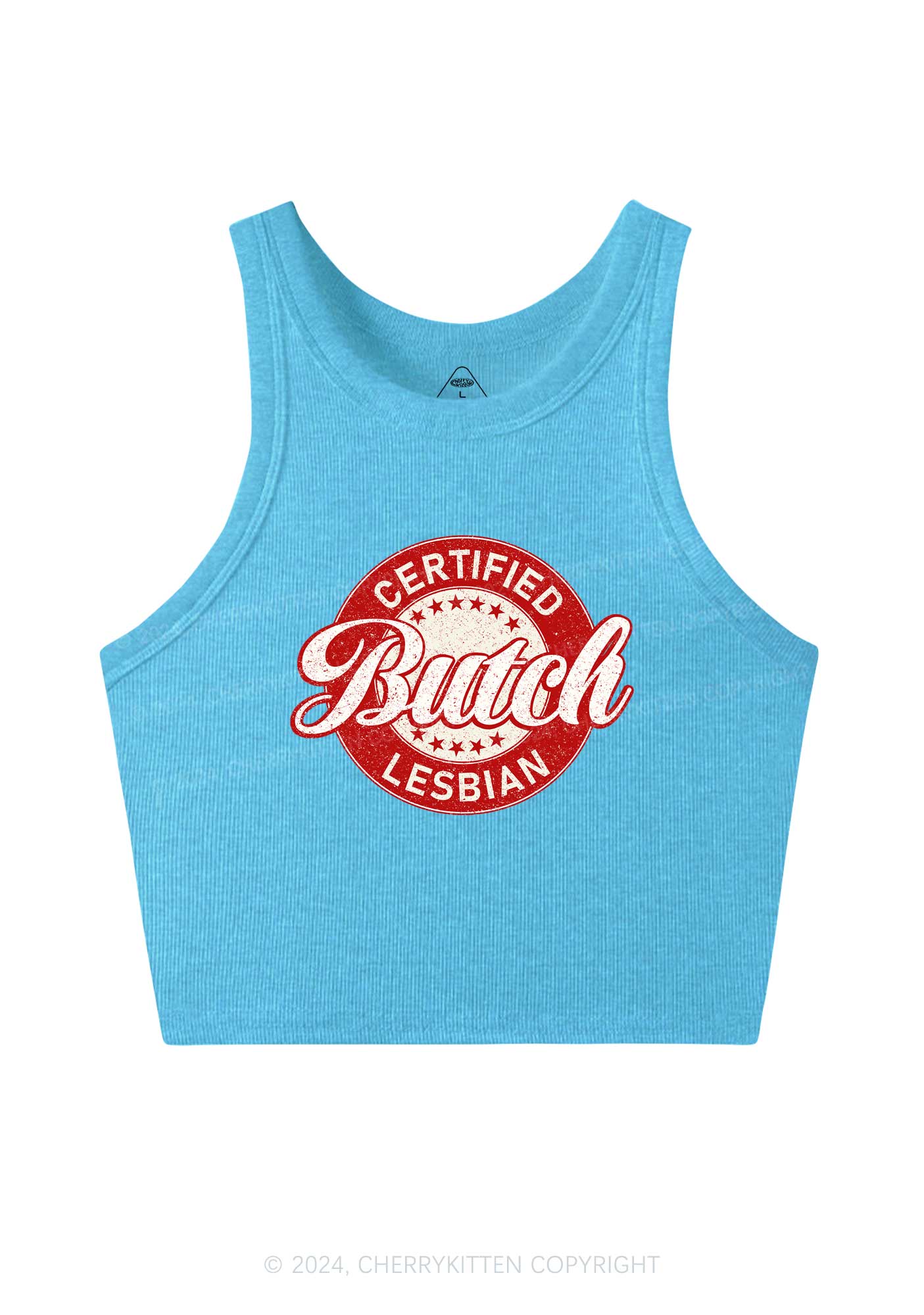 Certified Butch Lesbian Y2K Crop Tank Top Cherrykitten