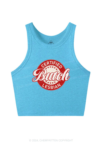 Certified Butch Lesbian Y2K Crop Tank Top Cherrykitten