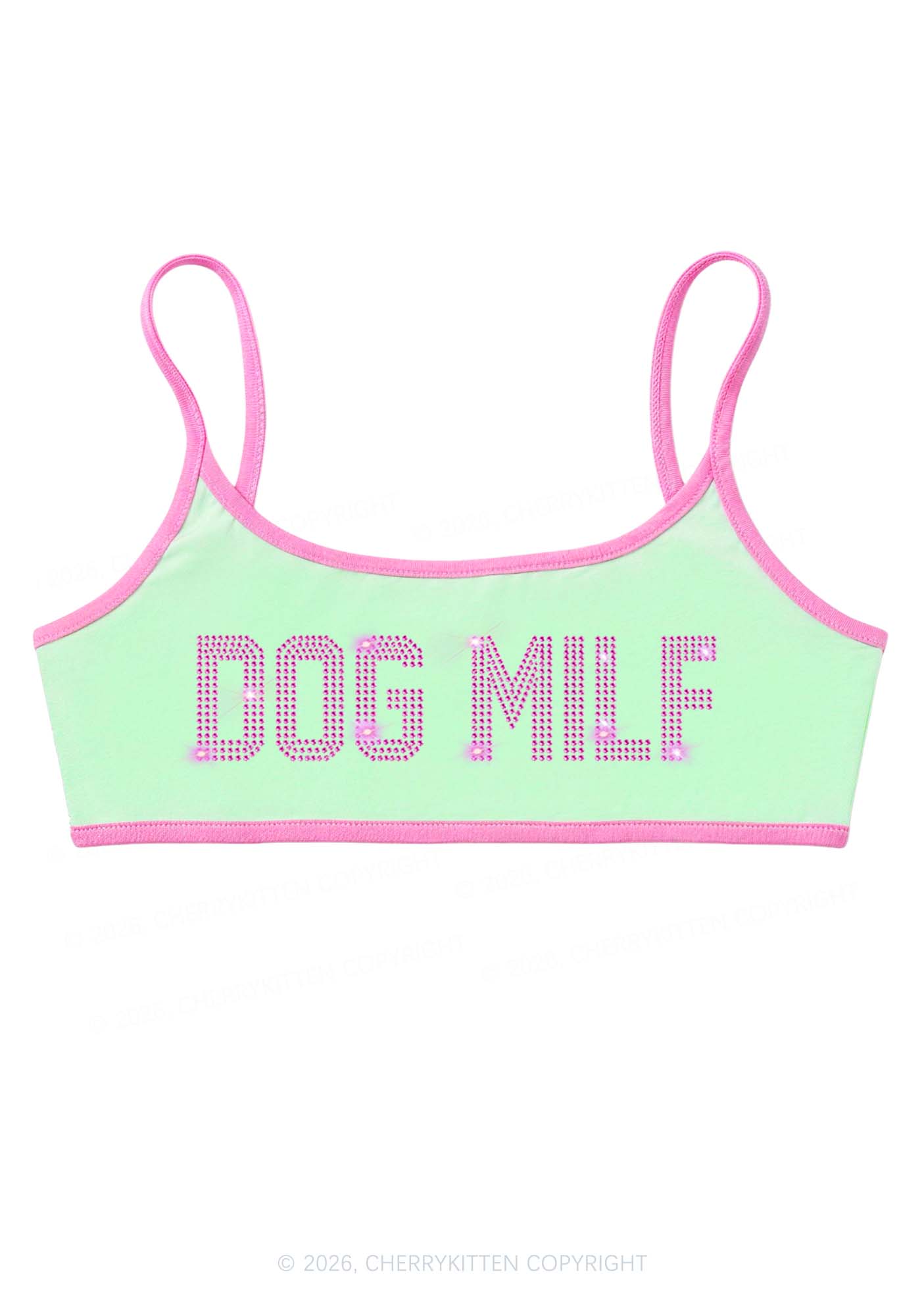 Rhinestone Dog Mxxf Y2K Super Crop Cami Cherrykitten