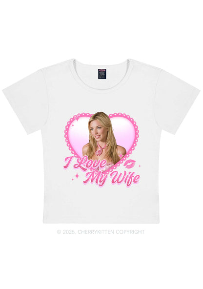 Custom I Love My Wife Y2K Baby Tee Cherrykitten