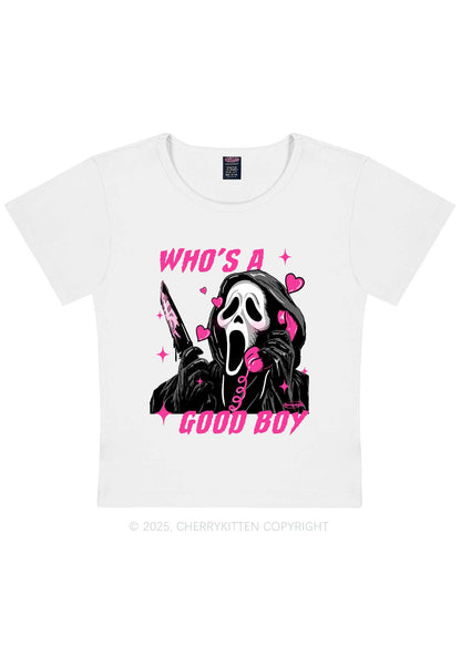Halloween Ghost Good Boy Y2K Baby Tee Cherrykitten