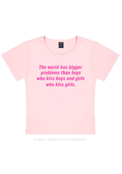 Who Kiss Girls Pride Y2K Baby Tee Cherrykitten