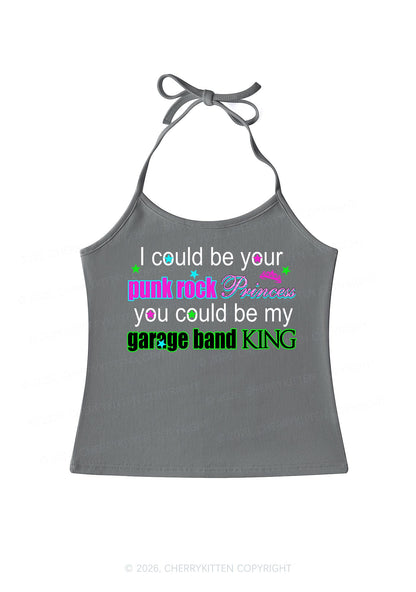 Punk Rock Princess Y2K Halter Neck Cami Cherrykitten