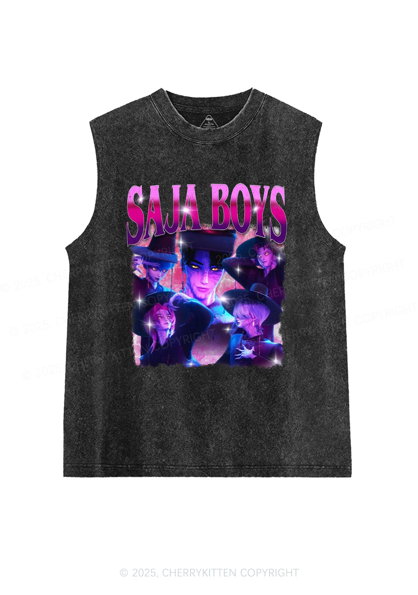 Kpop Boy Group Y2K Washed Muscle Tank Cherrykitten