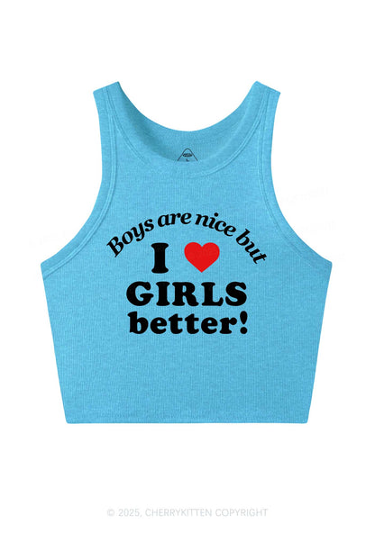 I Love Girls Better Pride Y2K Crop Tank Top Cherrykitten