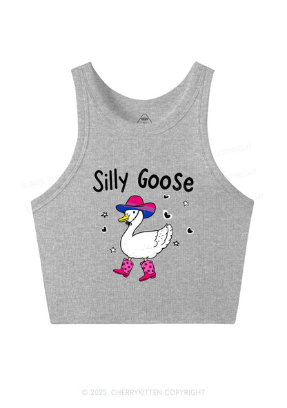 Silly Goose Bisexual Pride Y2K Crop Tank Top Cherrykitten
