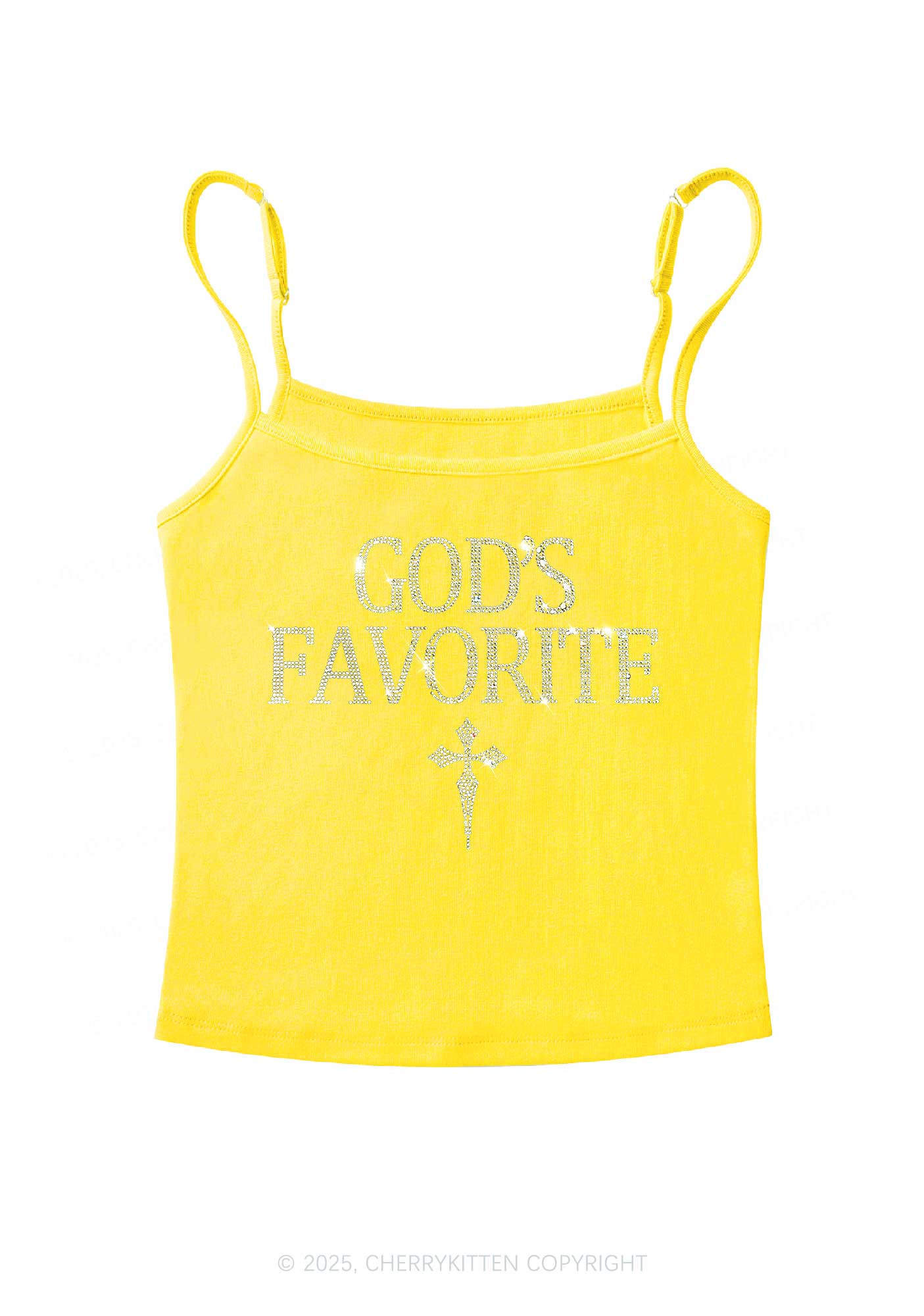 Rhinestone Gods Favorite Y2K Spaghetti Strap Cami Cherrykitten