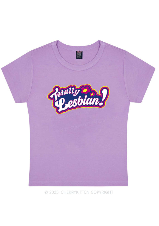 Totally Lesbian Pride Y2K Baby Tee Cherrykitten