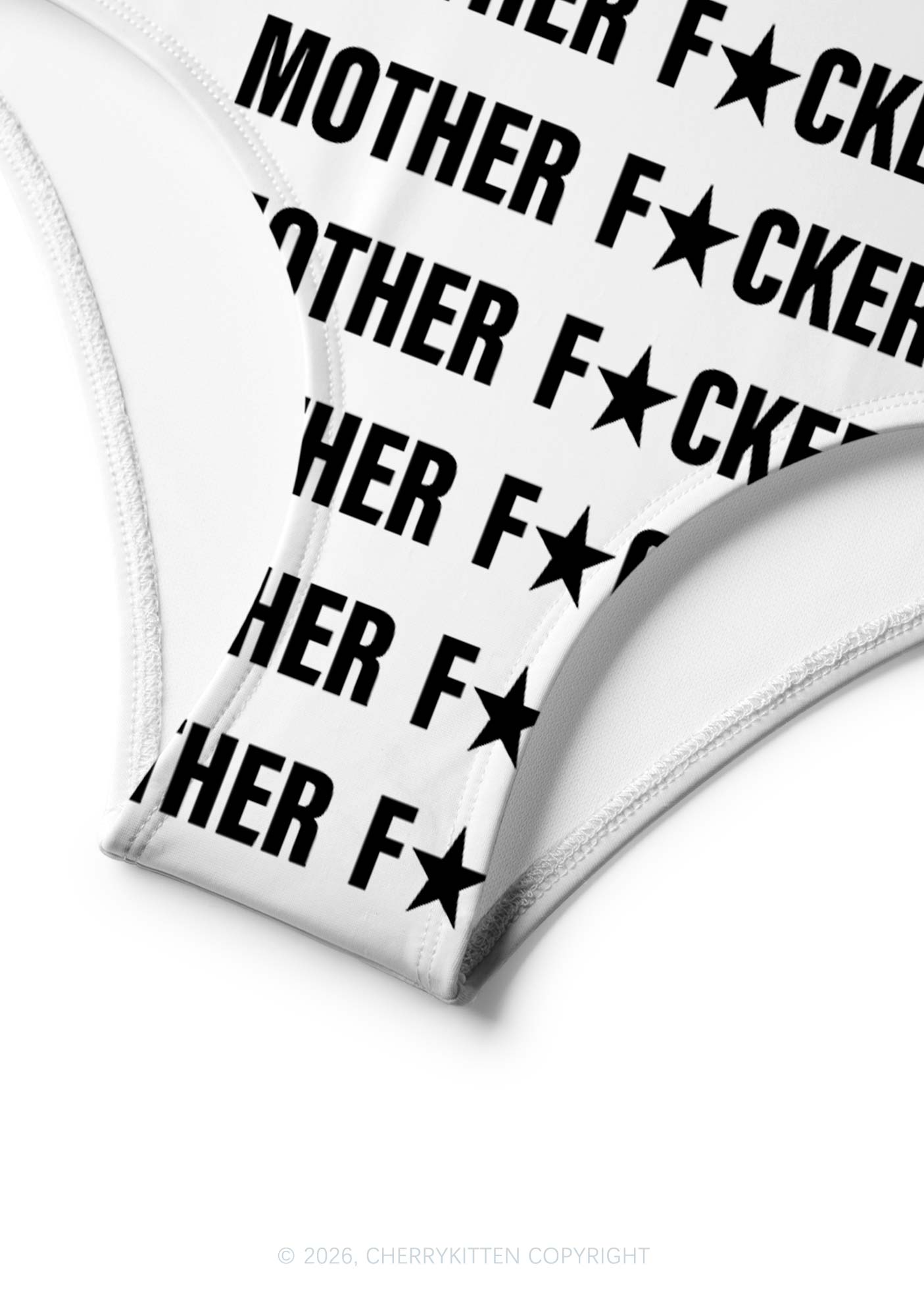 Mother Fxxker Y2K Print Bikini Set Cherrykitten