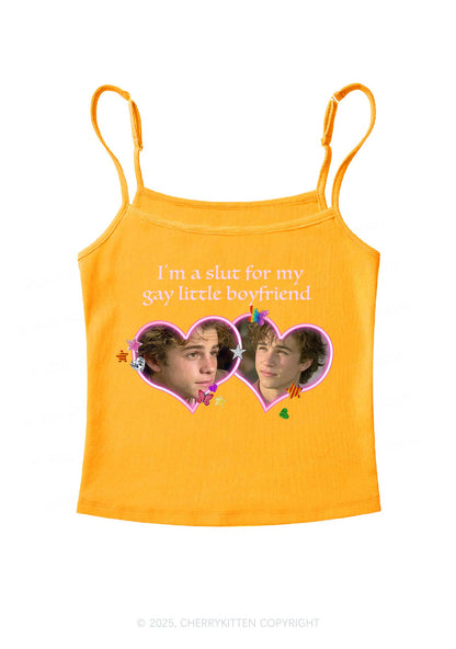 Custom Slxt Gay BF Photo Y2K Spaghetti Strap Cami Cherrykitten