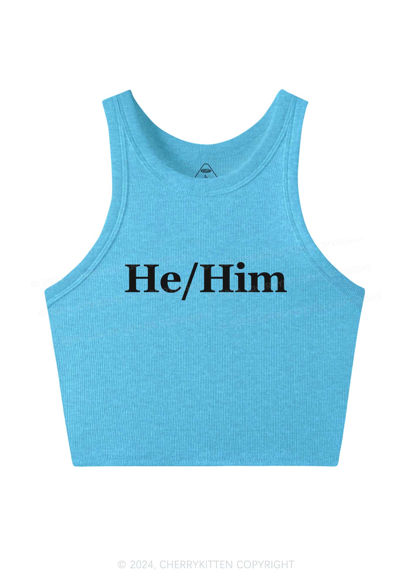 He Or Him Y2K Crop Tank Top Cherrykitten