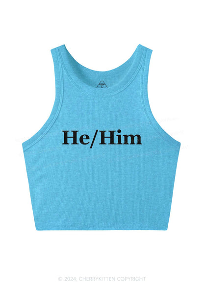 He Or Him Y2K Crop Tank Top Cherrykitten