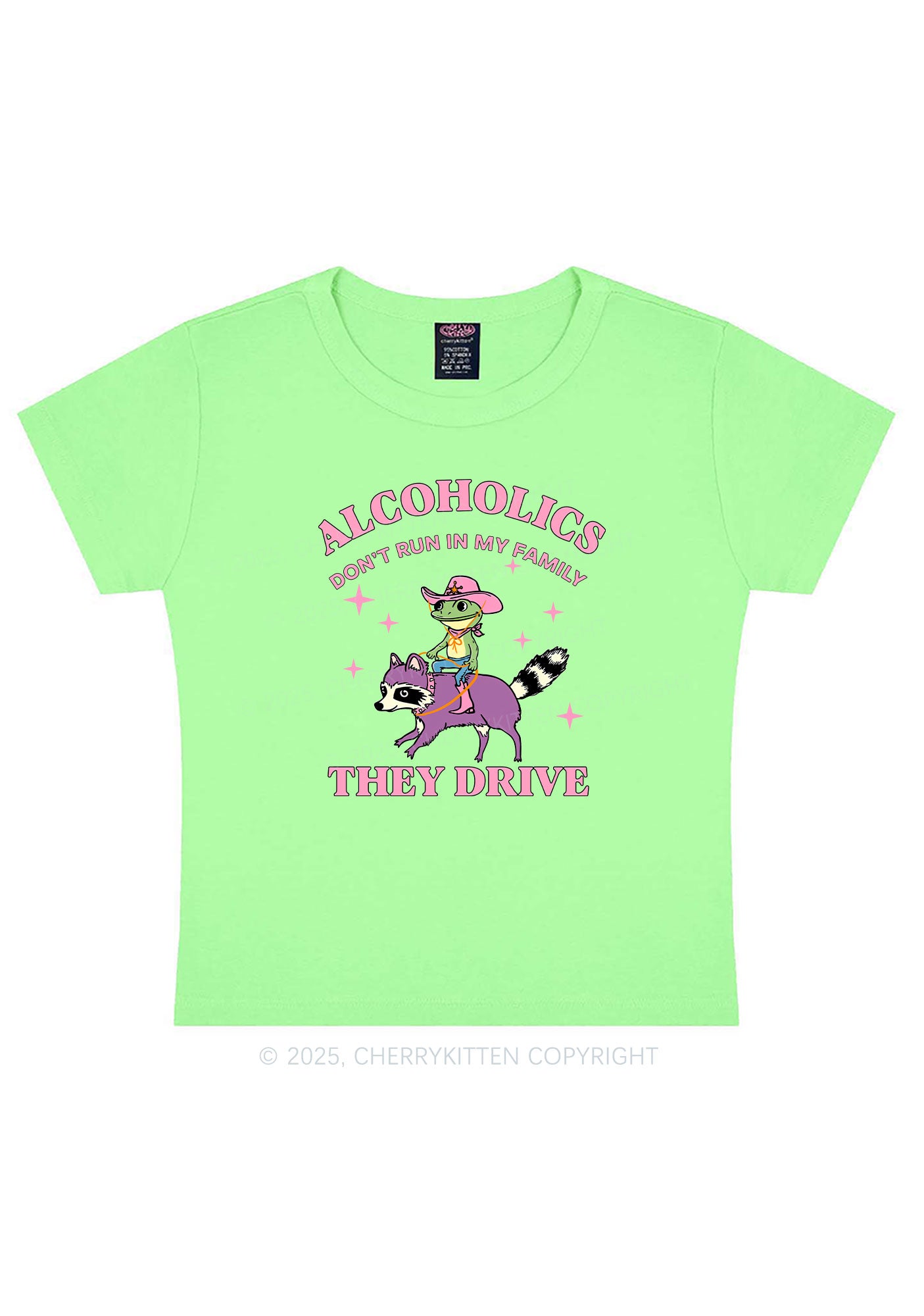 Alcoholics Drive Y2K Baby Tee Cherrykitten