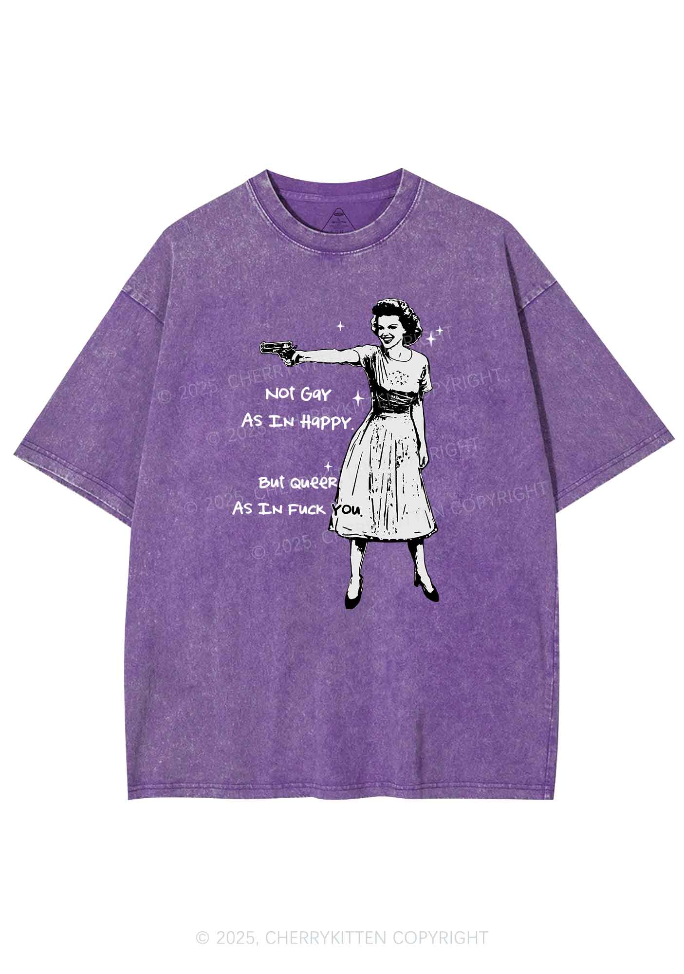 But Queer As In Pride Y2K Shirts Washed Tee Cherrykitten