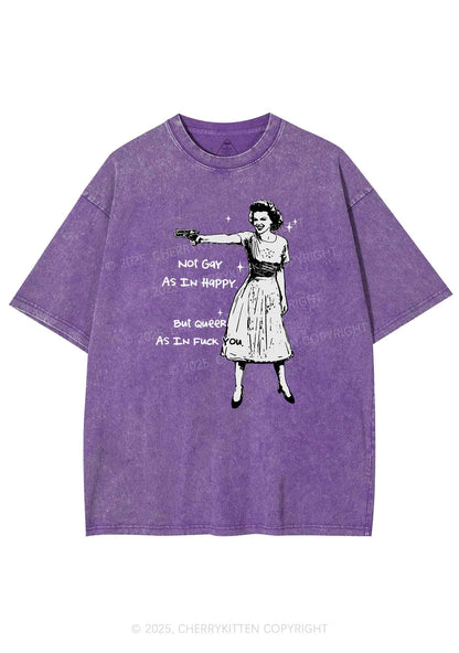 But Queer As In Pride Y2K Shirts Washed Tee Cherrykitten