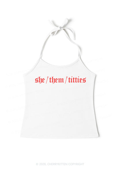 She Them Txtties Pride Y2K Halter Neck Cami Cherrykitten