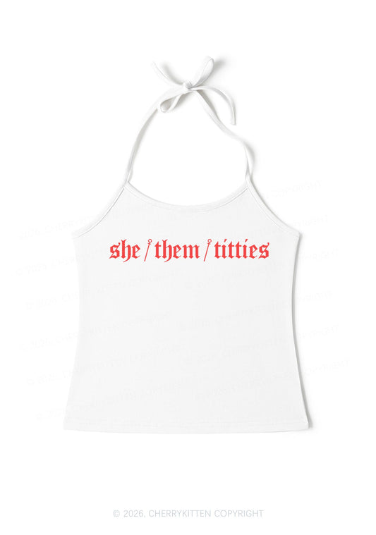 She Them Txtties Pride Y2K Halter Neck Cami Cherrykitten