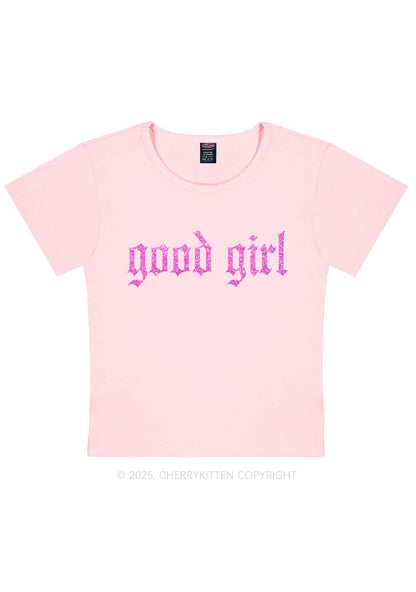 Glitter Good Girl Y2K Baby Tee Cherrykitten