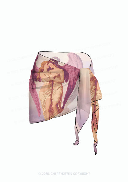 Angel Lesbians Pride Y2K Print Bikini Set Cherrykitten