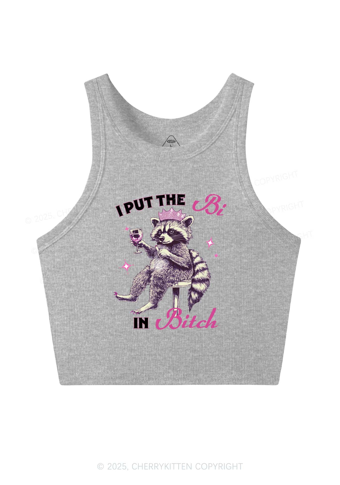 Bi Bxxch Raccoon Pride Y2K Crop Tank Top Cherrykitten