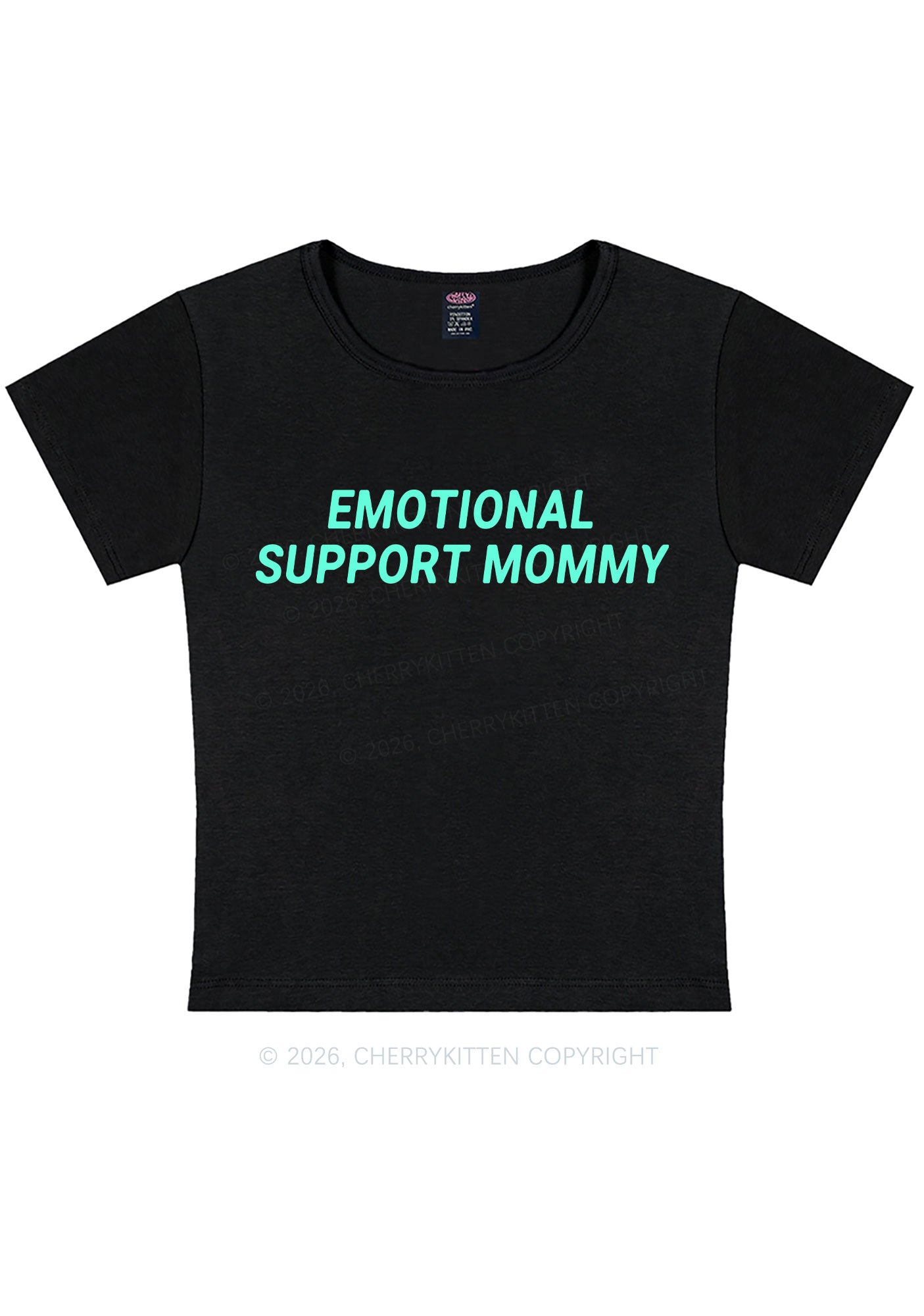 Emotional Support Mommy Y2K Baby Tee Cherrykitten