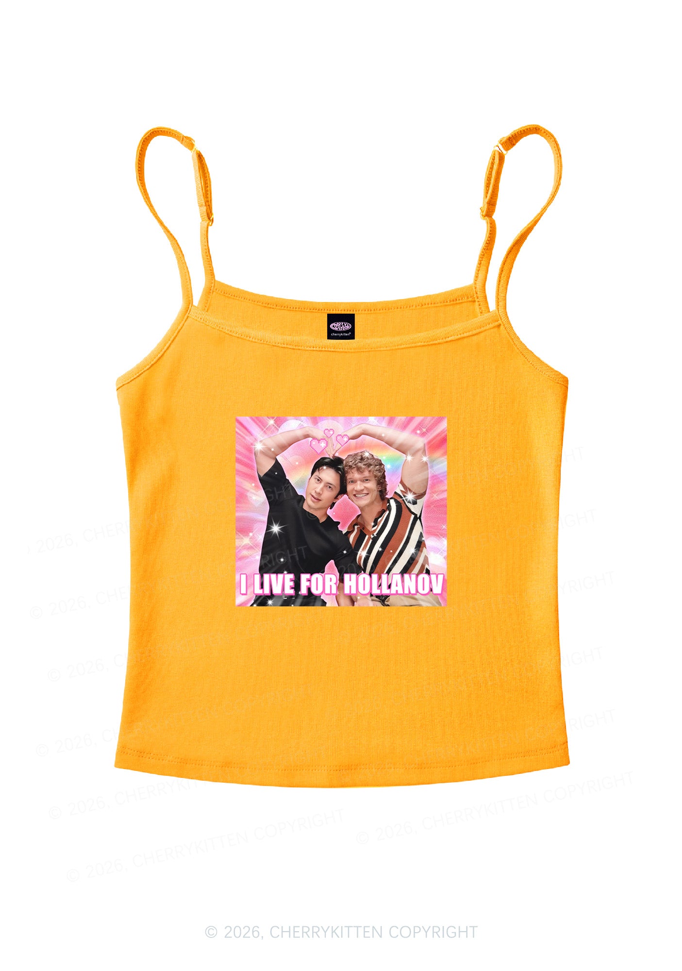 I Live For Hockey Duo HR Y2K Spaghetti Strap Cami Cherrykitten