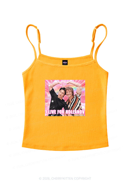 I Live For Hockey Duo HR Y2K Spaghetti Strap Cami Cherrykitten