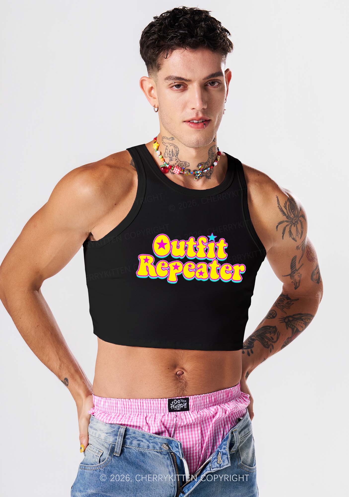 Outfit Repeater Y2K Crop Tank Top Cherrykitten