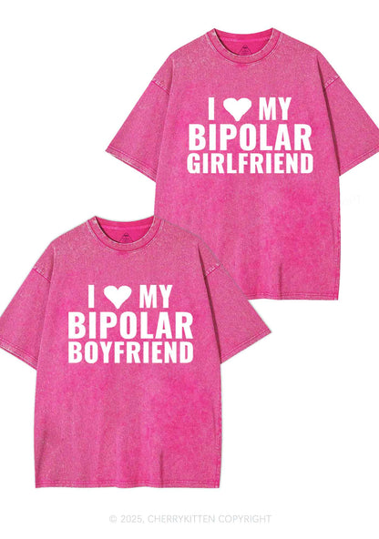 I Love My Bipolar GF BF Y2K Valentine's Day Washed Tee Cherrykitten