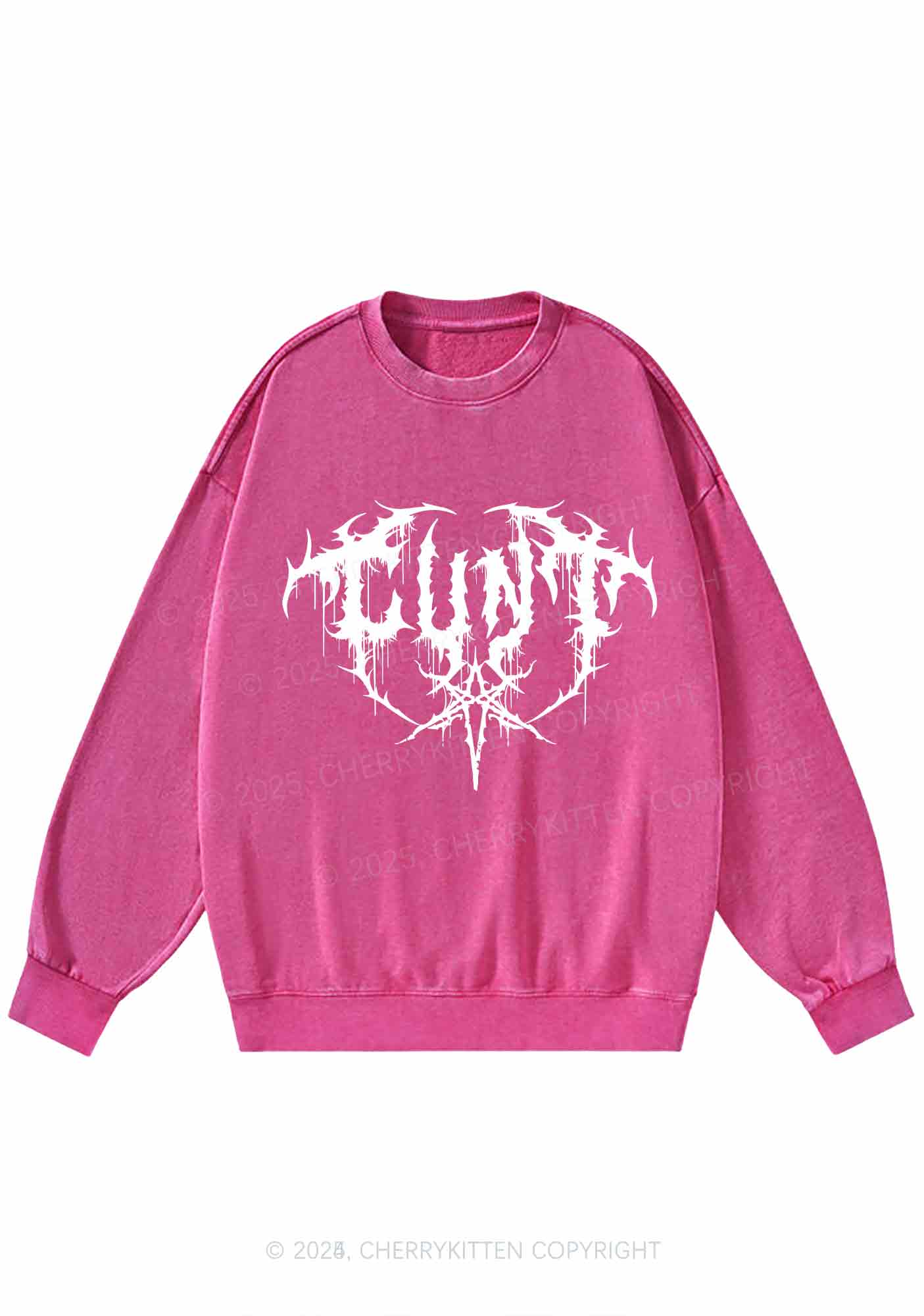 Halloween Punk Cxxt Y2K Washed Sweatshirts Cherrykitten