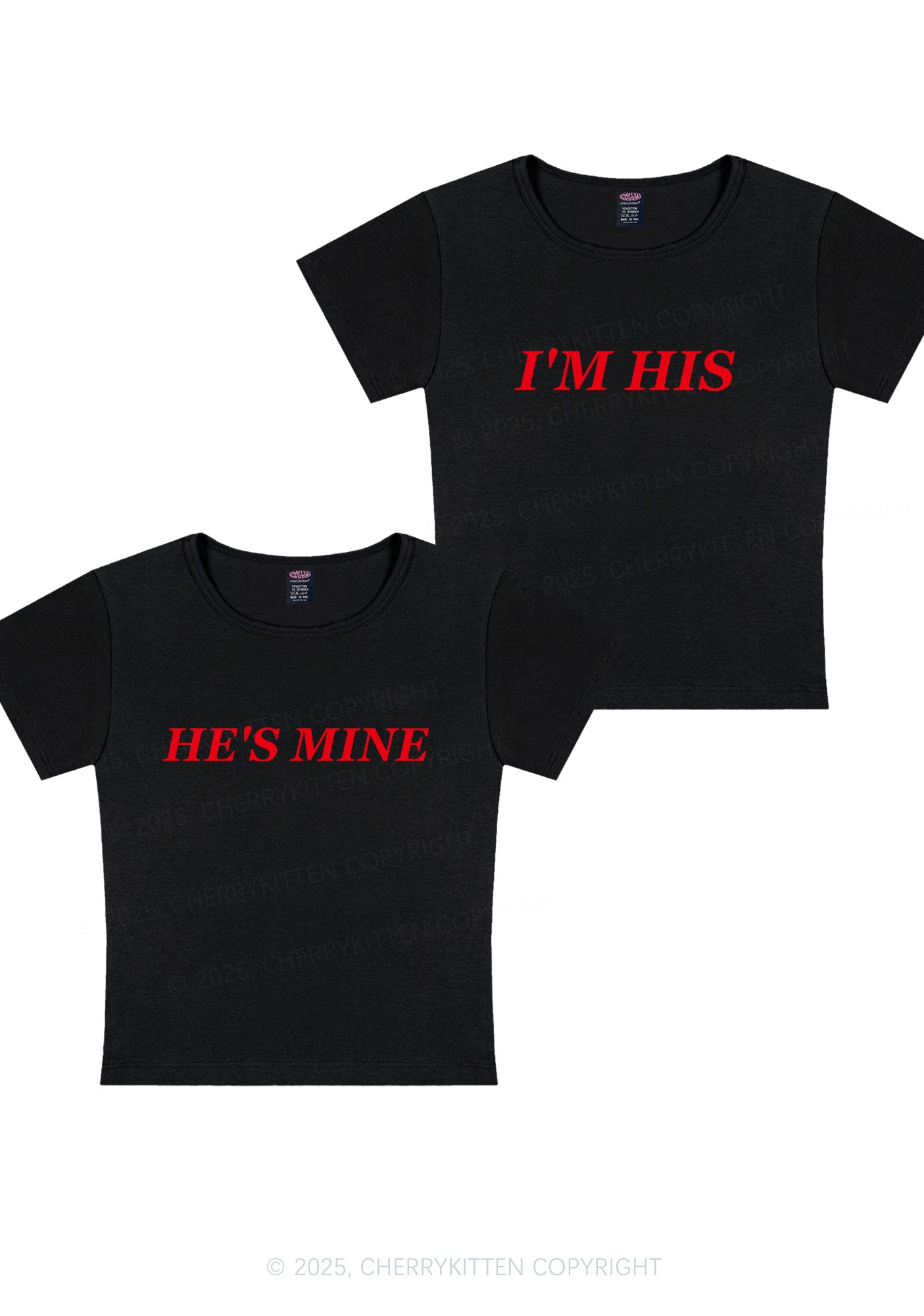 Hes Mine Im His Y2K Valentine's Day Baby Tee Cherrykitten
