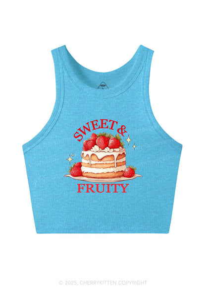 Sweet And Fruity Cake Y2K Crop Tank Top Cherrykitten