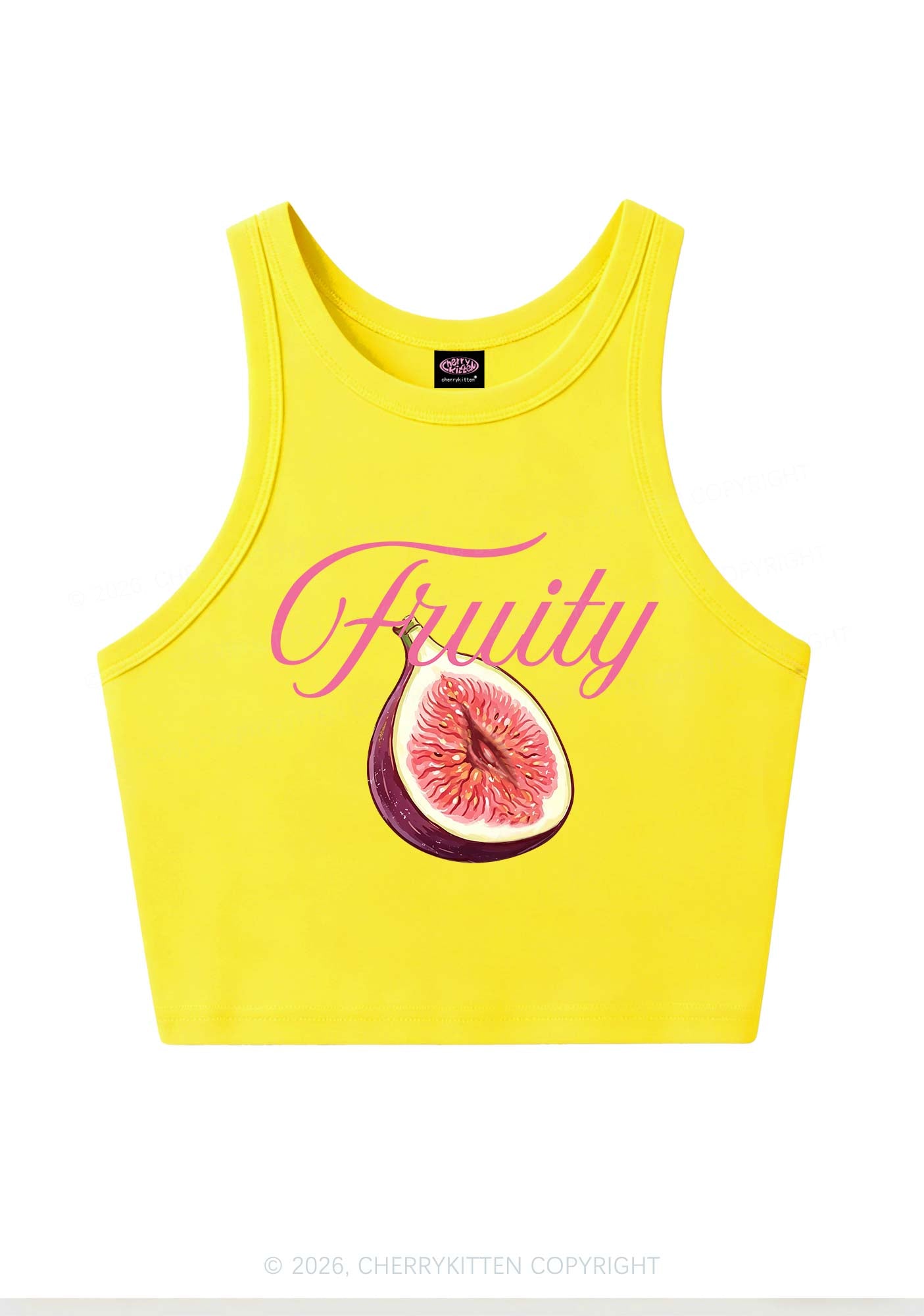 Fruity Fig Pride Y2K Crop Tank Top Cherrykitten