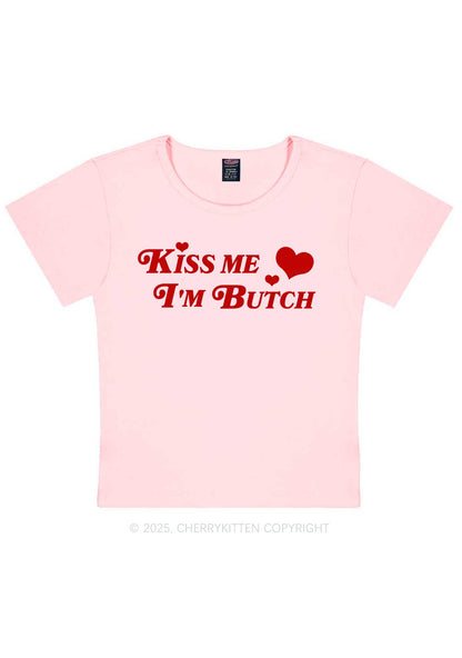 Kiss Me Im Butch Y2K Baby Tee Cherrykitten