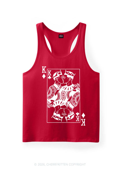 Pink Gay King Pride Y2K Men Racerback Tank Top Cherrykitten