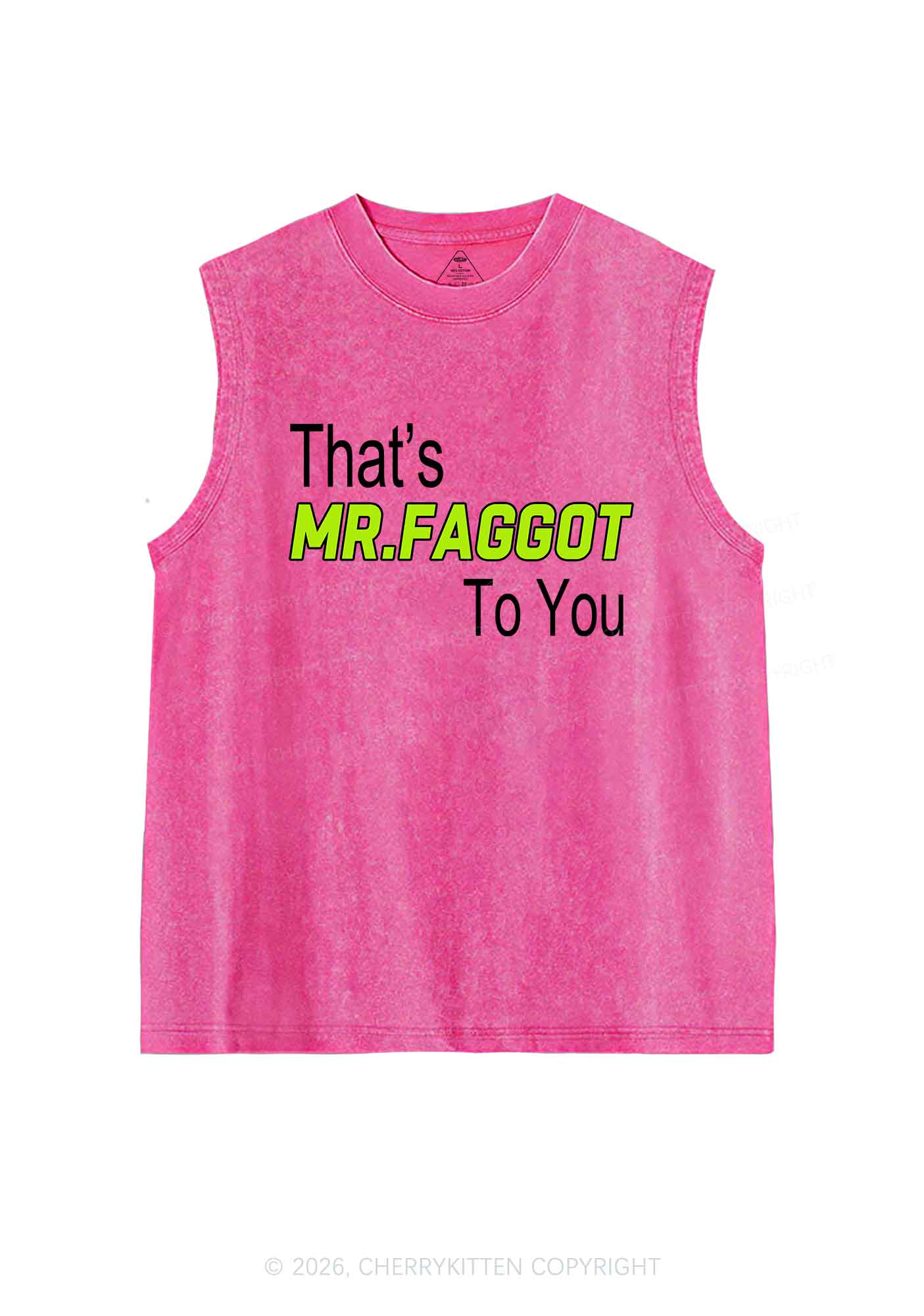Thats Mr Faggot To You Pride Y2K Washed Muscle Tank Cherrykitten