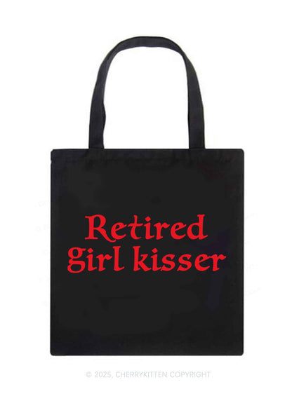 Retired Girl Kisser Pride Y2K Canvas Tote Bag Cherrykitten