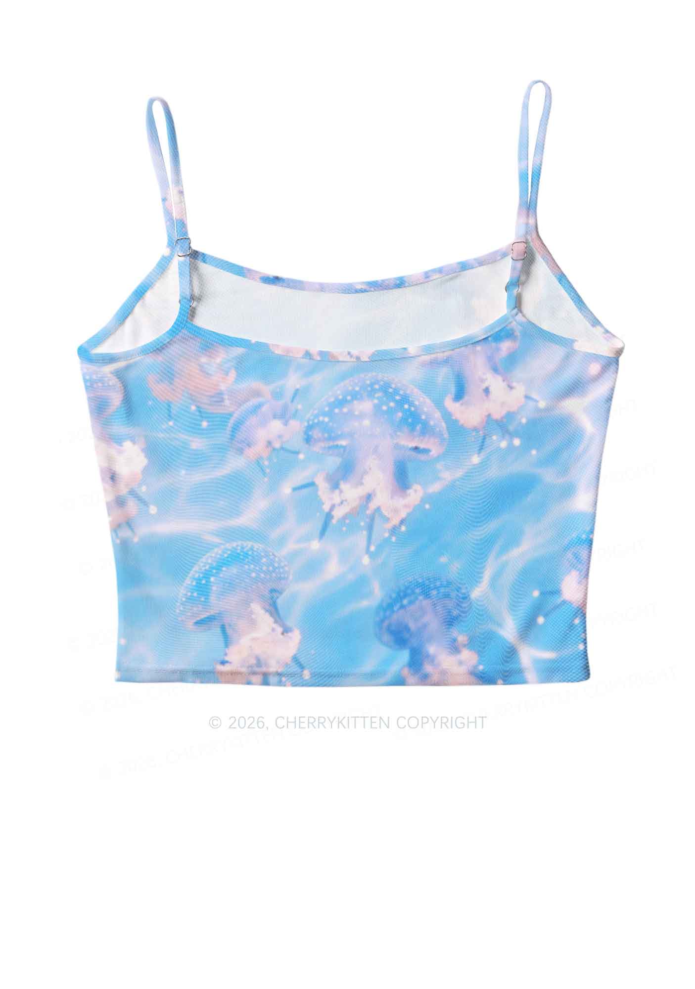 Blue Ocean Jellyfish Y2K Mesh Cami Tank Cherrykitten