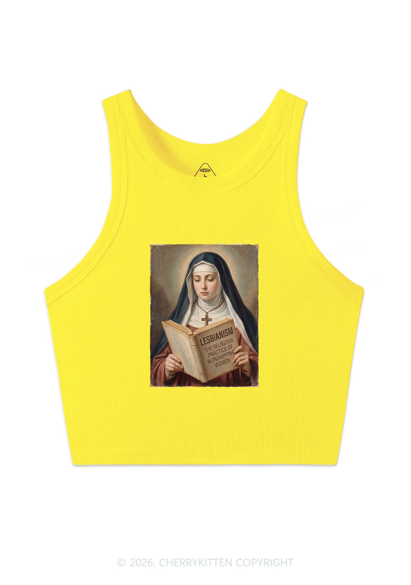 Lesbianism Nun Pride Y2K Crop Tank Top Cherrykitten