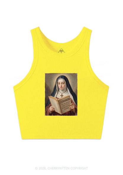 Lesbianism Nun Pride Y2K Crop Tank Top Cherrykitten