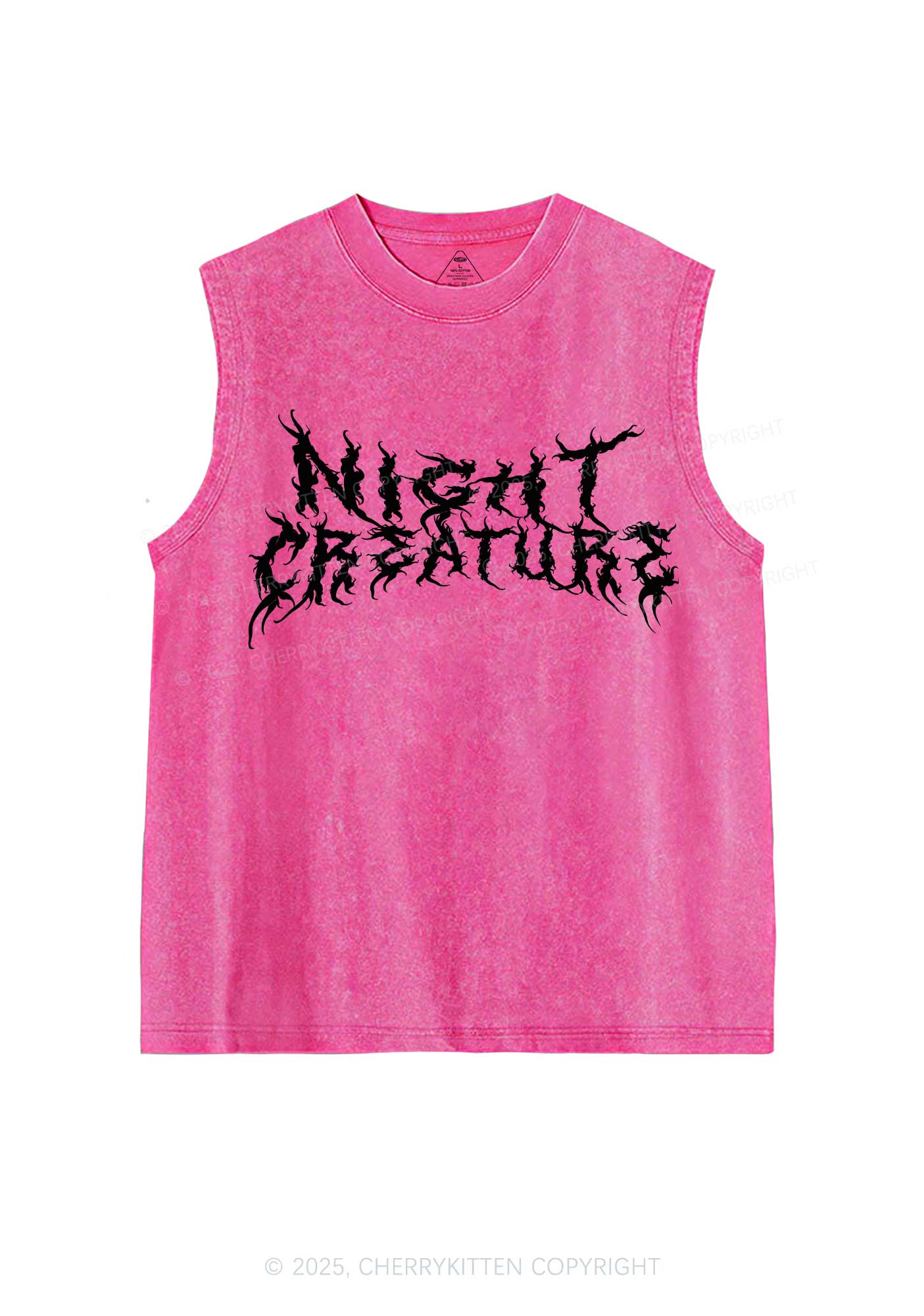 Night Creature Y2K Washed Muscle Tank Cherrykitten