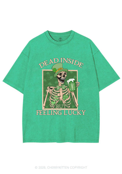 Feeling Lucky St Patricks Y2K Washed Tee Cherrykitten