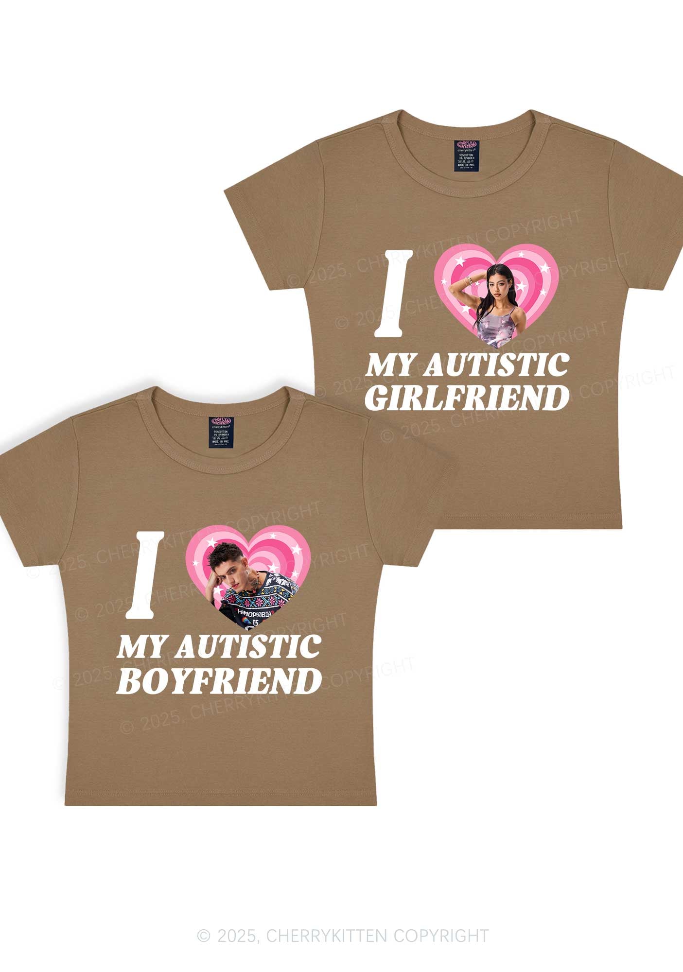 Custom My Autistic BF GF Y2K Valentine's Day Baby Tee Cherrykitten