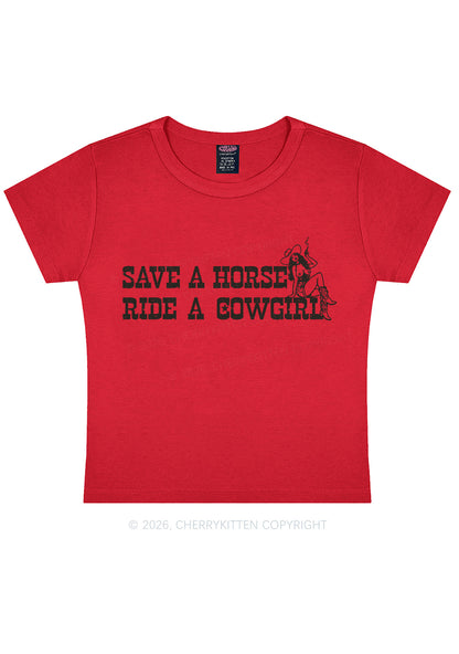 Ride Western Cowgirl Y2K Baby Tee Cherrykitten