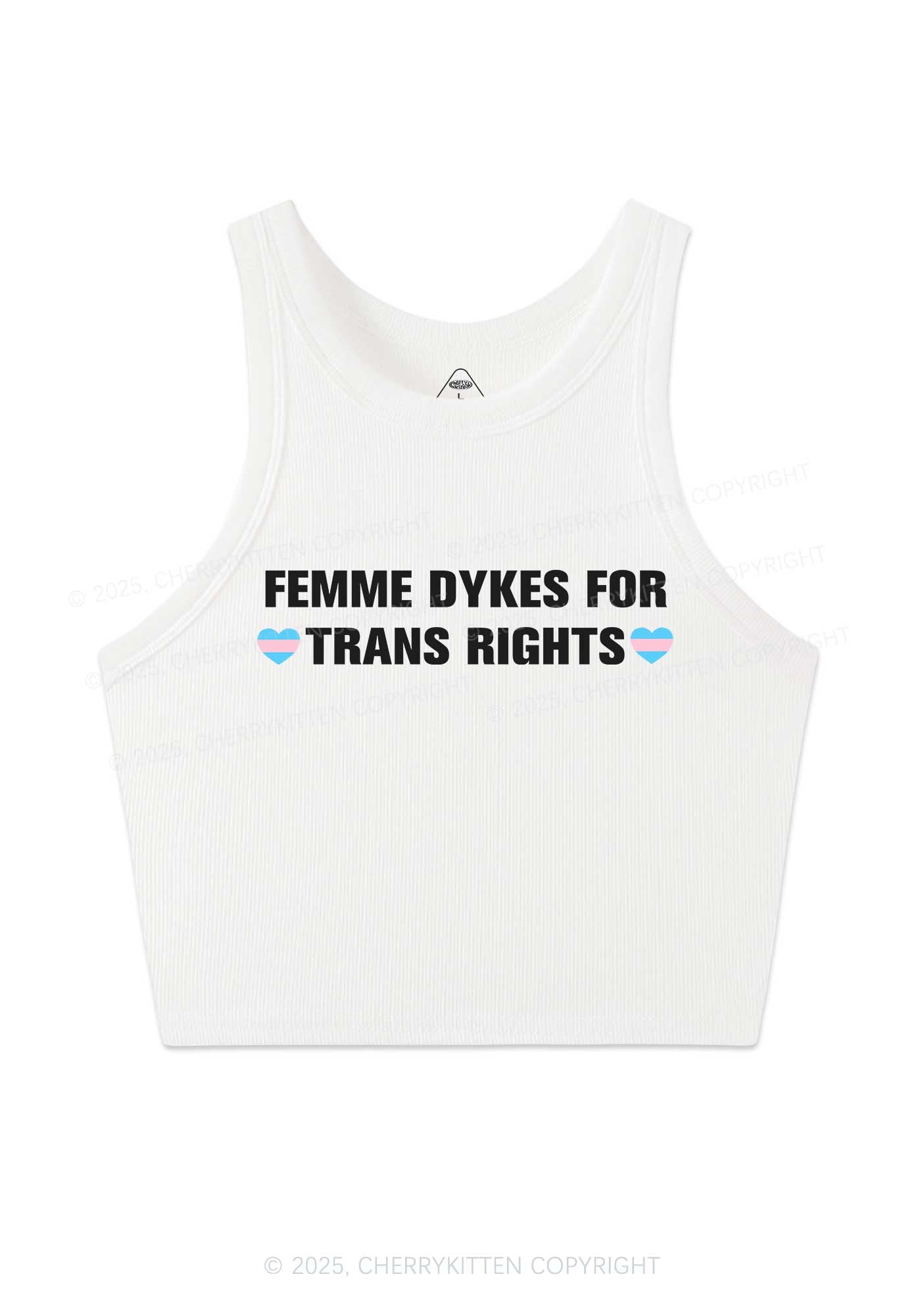Femme Dykes For Trans Rights Y2K Crop Tank Top Cherrykitten