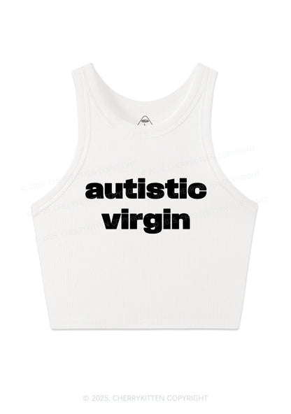 Autistic Virgin Y2K Crop Tank Top Cherrykitten