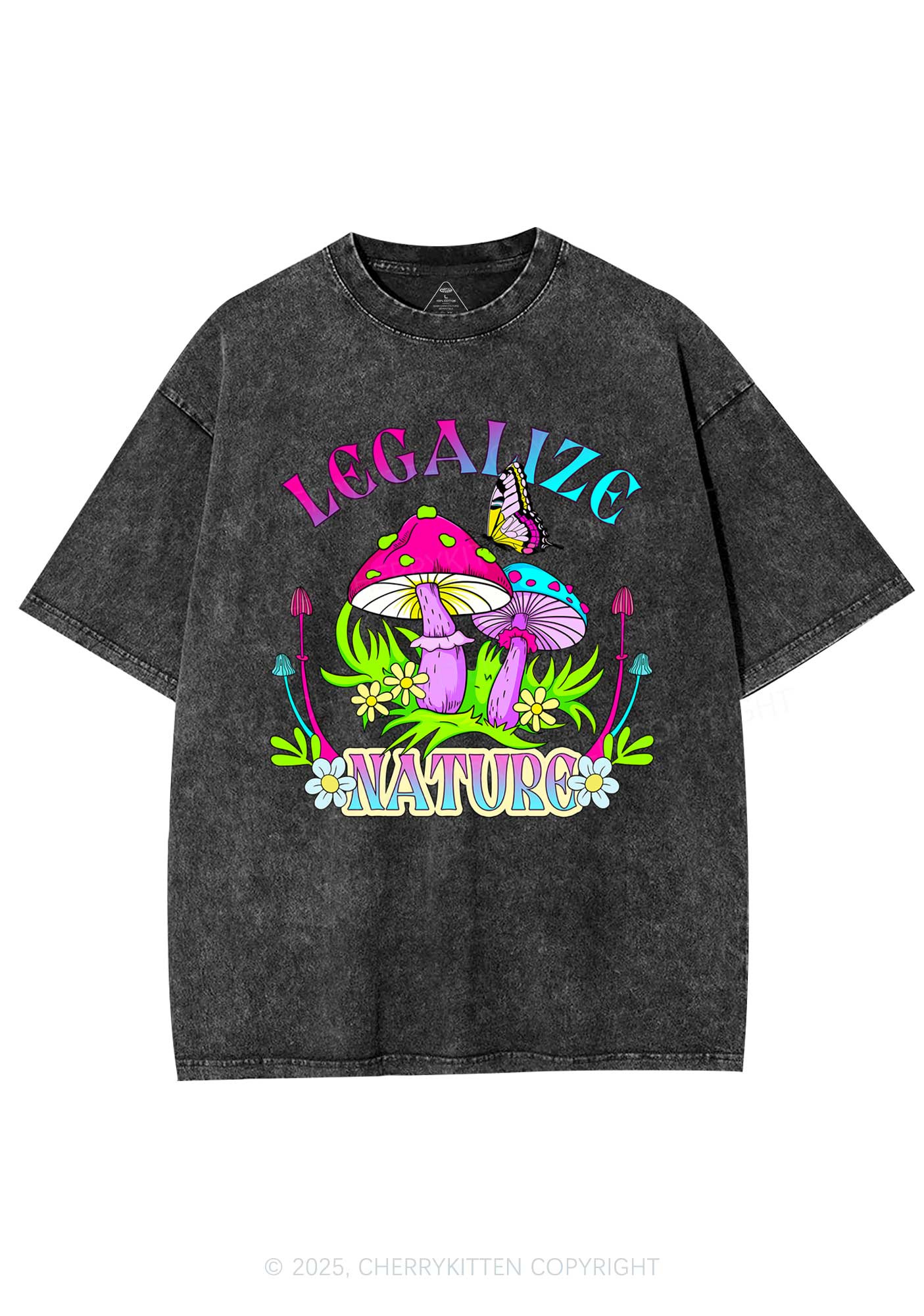 Legalize Nature Shrooms Y2K Shirts Washed Tee Cherrykitten