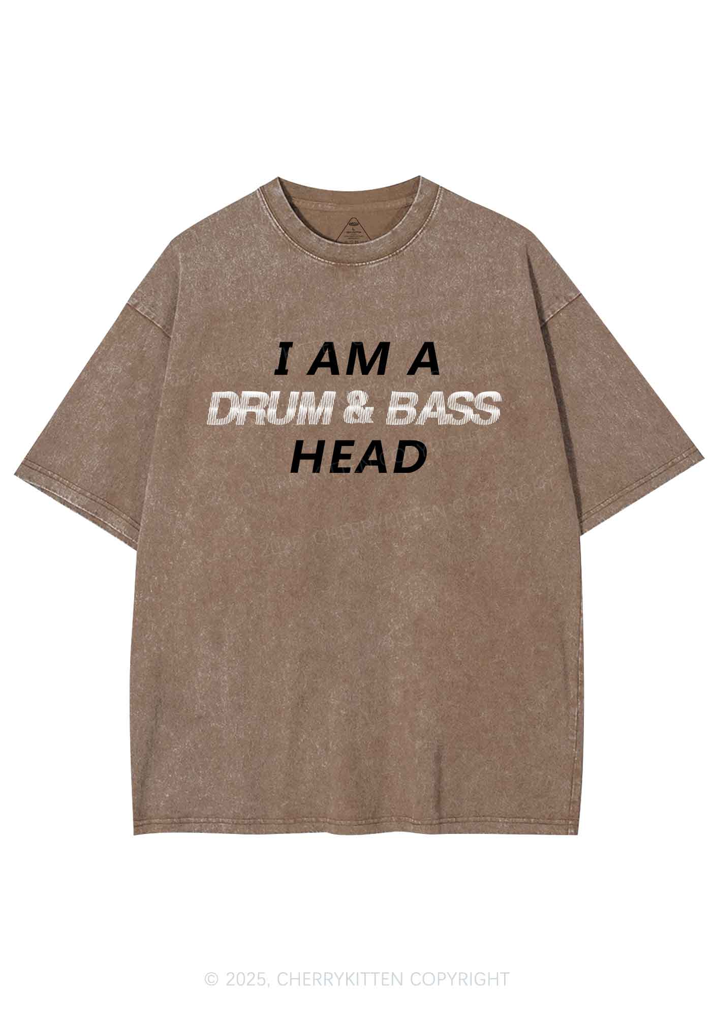 Drum Bass Head Y2K Shirts Washed Tee Cherrykitten